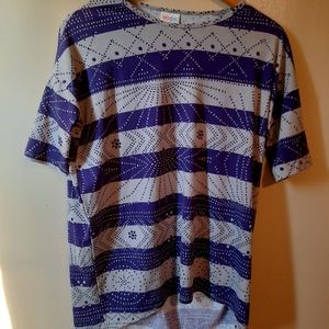 Puple and grey striped LuLaRoe Irma
